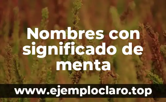 Nombres con significado de menta