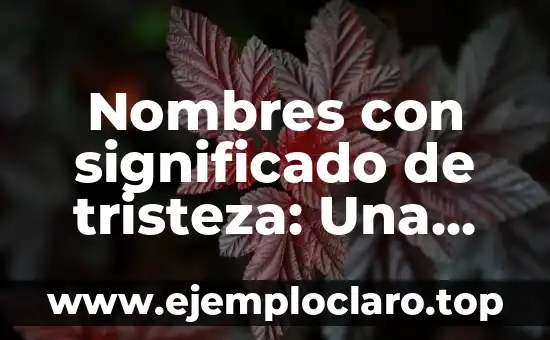 Nombres con significado de tristeza: Una guía detallada