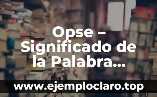 Opse – Significado de la Palabra Griega