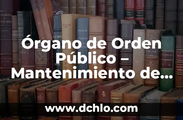 El significado de la seguridad ciudadana 6 Órgano de Orden Público – Mantenimiento de la Seguridad Ciudadana