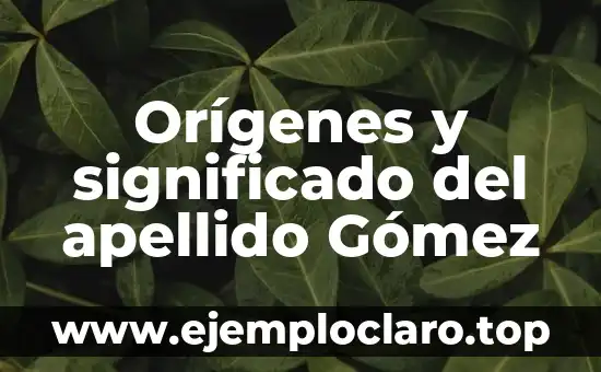 Orígenes y significado del apellido Gómez