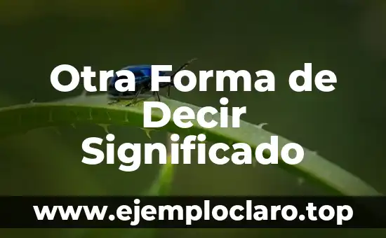 Extensión de Forma y Significado: Un Viaje a la Expansión Conceptual 4 Otra Forma de Decir Significado