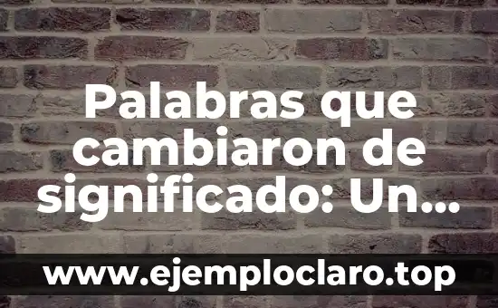 Palabras que cambiaron de significado: Un viaje a través del tiempo