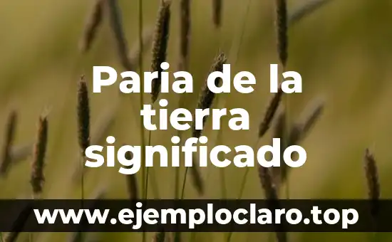 Paria de la tierra significado