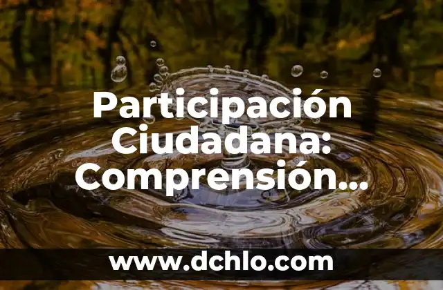 El significado de la seguridad ciudadana 3 Participación Ciudadana: Comprensión Integral del Concepto