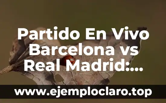 Partido En Vivo Barcelona vs Real Madrid: Transmisión y Resultados