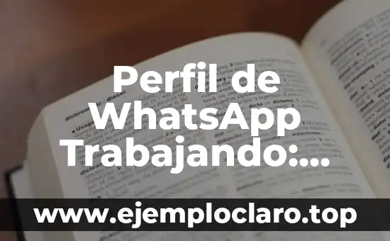 Cómo cambiar mi nombre en Instagram: Guía definitiva para personalizar tu perfil 4 Perfil de WhatsApp Trabajando: Significado y Usos