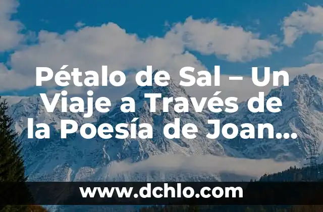 Maestría en Hotelería y Poesía: Un Viaje de Significado 3 Pétalo de Sal – Un Viaje a Través de la Poesía de Joan Manuel Serrat