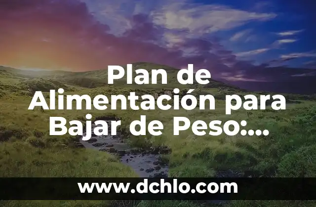 Medicion y significado de peso 6 Plan de Alimentación para Bajar de Peso: Guía Completa y Efectiva