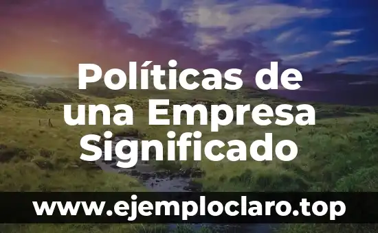 Políticas de una Empresa Significado