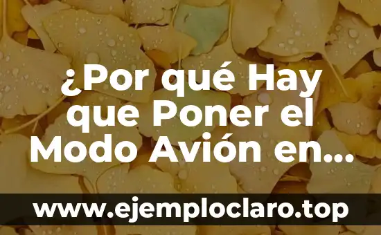 ¿Por qué Hay que Poner el Modo Avión en el Avión?