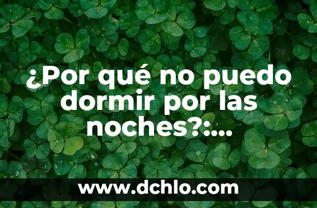 Cómo Superar el Insomnio sin Pastillas: Soluciones Naturales y Efectivas 8 ¿Por qué no puedo dormir por las noches?: Solucionando el problema del insomnio