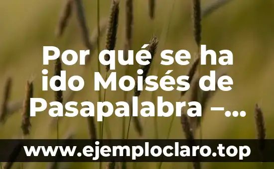 Por qué se ha ido Moisés de Pasapalabra – La sorprendente partida del presentador