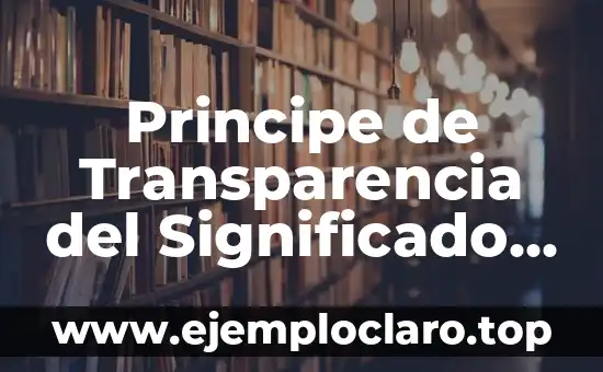Transparencia en las Elecciones: Un Concepto Fundamental 7 Principe de Transparencia del Significado – Clave para la Comunicación Efectiva