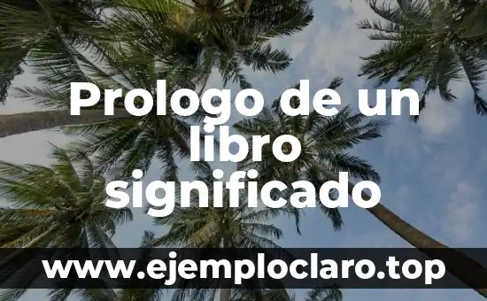 Prologo de un libro significado