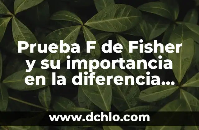 Evaluación Significativa de Jere Brophy 5 Prueba F de Fisher y su importancia en la diferencia significativa