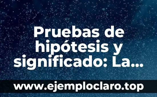 Significado y Sinónimo de Hipótesis: Guía Completa 7 Pruebas de hipótesis y significado: La clave para evaluar datos