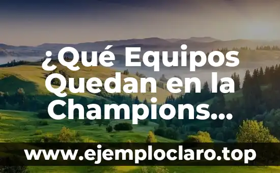 ¿Qué Equipos Quedan en la Champions League? Guía Completa de la Competencia