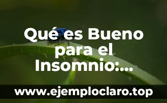 Qué es Bueno para el Insomnio: Soluciones Naturales y Efectivas