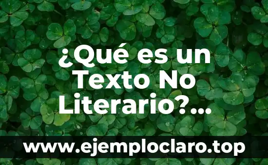 ¿Qué es un Texto No Literario? Definición y Características