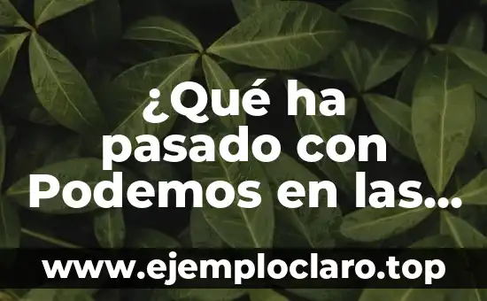 ¿Qué ha pasado con Podemos en las Elecciones? – Análisis y Evolución