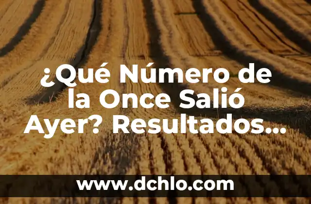 Resultados del Sorteo de la Once: Últimas Noticias y Análisis 5 ¿Qué Número de la Once Salió Ayer? Resultados y Análisis