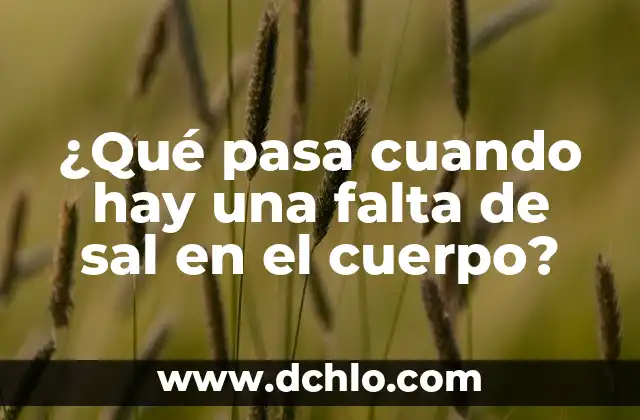 Furioso Pétalo de Sal - Un Enigmático Símbolo en la Literatura 6 ¿Qué pasa cuando hay una falta de sal en el cuerpo?