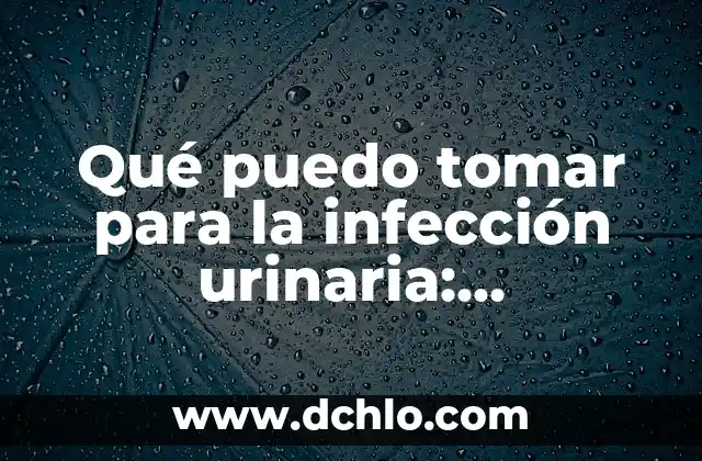 Cómo Curar la Infección de Orina en Casa de Forma Natural y Efectiva 8 Qué puedo tomar para la infección urinaria: Tratamiento y Prevención