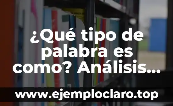¿Qué tipo de palabra es como? Análisis lingüístico y semántico