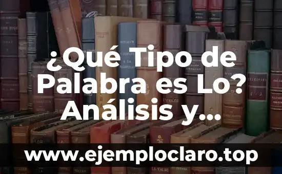 ¿Qué Tipo de Palabra es Lo? Análisis y Ejemplos