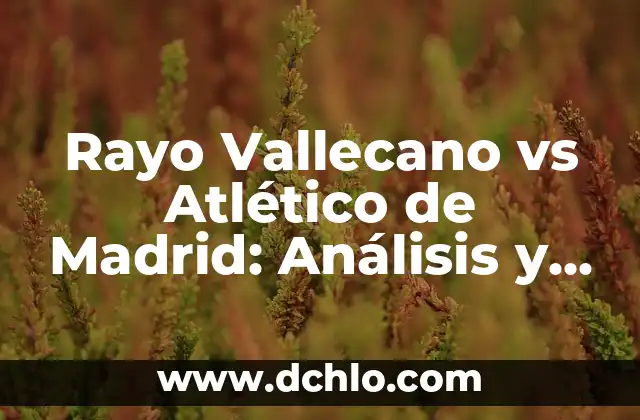Partidos de Getafe CF contra Rayo Vallecano: Análisis y Resultados 3 Rayo Vallecano vs Atlético de Madrid: Análisis y Pronósticos del Partido de Fútbol