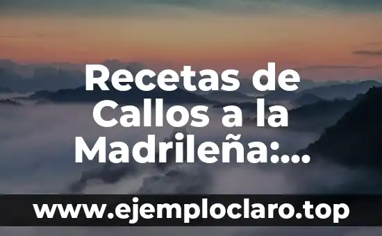 Recetas de Callos a la Madrileña: Auténtica Comida Española
