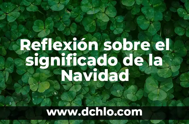 Reflexión significado de la vida 3 Reflexión sobre el significado de la Navidad