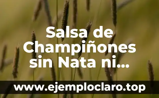 Como hacer nata para montar en Thermomix 7 Salsa de Champiñones sin Nata ni Leche: Receta y Consejos para una Opción Vegana