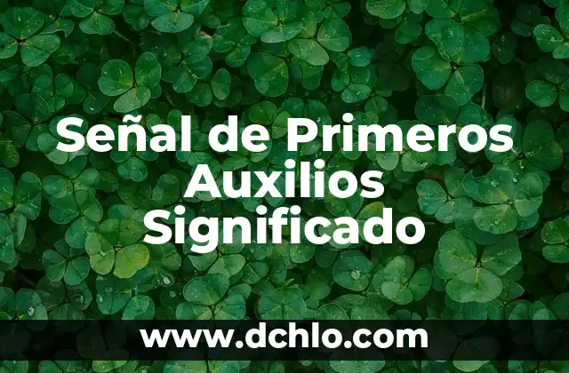 Señal de No Estacionarse Significado 4 Señal de Primeros Auxilios Significado