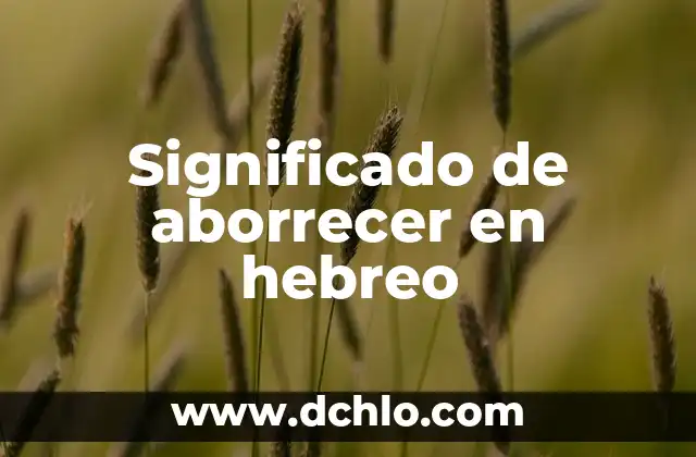 Significado del hebreo de complacer 5 Significado de aborrecer en hebreo