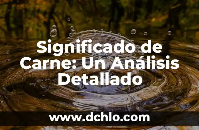 Significado Etimológico de Historia Yahoo 7 Significado de Carne: Un Análisis Detallado