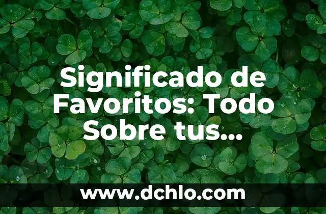 Extensiones de Tricep en Polea Alta: Ejercicios y Técnicas para Fortalecer tus Brazos 8 Significado de Favoritos: Todo Sobre tus Preferencias