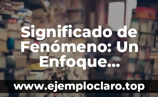 Significado de Fenómeno: Un Enfoque Integral