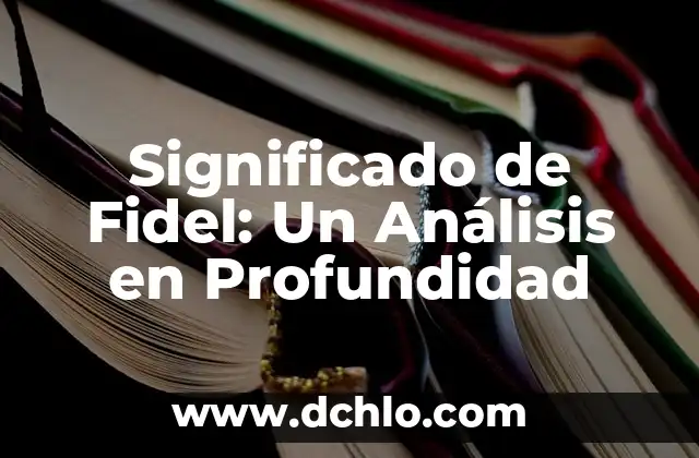 Candado de Manos: Un Concepto con Profundidad 8 Significado de Fidel: Un Análisis en Profundidad