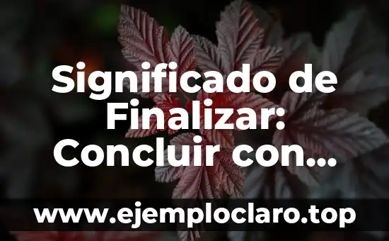 Significado de Finalizar: Concluir con Éxito