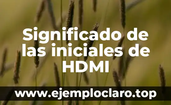 Significado de las iniciales de HDMI