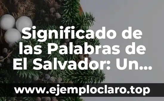 Significado de las Palabras de El Salvador: Un Viaje por su Cultura