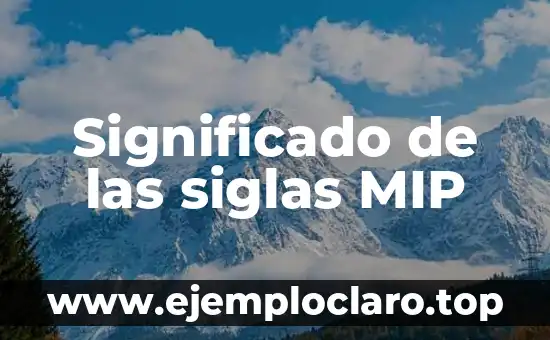 Significado de las siglas MIP