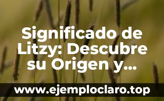 Significado de Litzy: Descubre su Origen y Usos