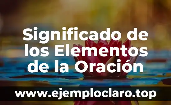 Significado de los Elementos de la Oración