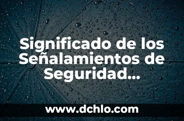 Tipos de Señalamientos y su Significado 5 Significado de los Señalamientos de Seguridad Informática