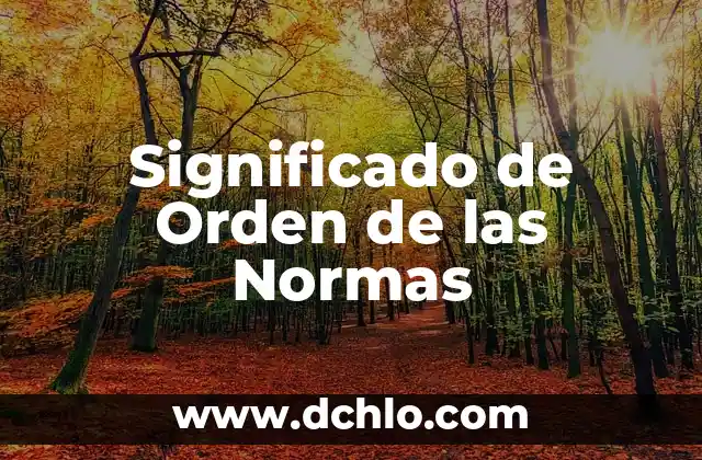 Introspectiva Significado de la Palabra 6 Significado de Orden de las Normas