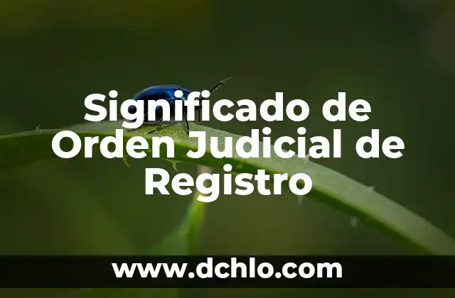 Significado Oscuro de la Ancla 3 Significado de Orden Judicial de Registro