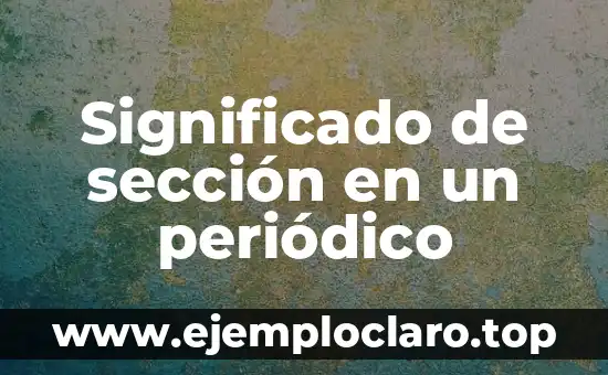 Significado de sección en un periódico